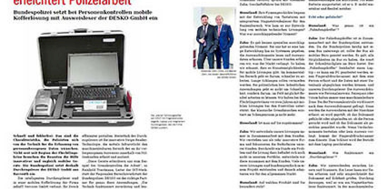 DESKO featured in HOMELAND SECURITY magazine