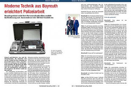 DESKO im Magazin HOMELAND SECURITY