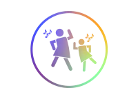 Icon zeigt zwei tanzende Personen.