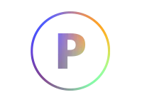 Rundes Icon mit Farbverlauf zeigt den Buchstaben &bdquo;P&ldquo;.
