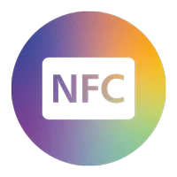 El icono circular con gradiente de color muestra la inscripci&oacute;n NFC.