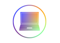 Abstraktes Icon mit Farbverlauf: Kreis umschließt eine stilisierte, wellenförmige Fläche als Symbol für Design oder Interface.