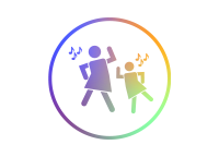 Icon zeigt zwei tanzende Personen.
