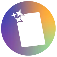 Icono con degradado de color - Cristal con estrellitas brillantes