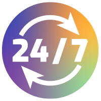 Icon with colour gradient 24/7