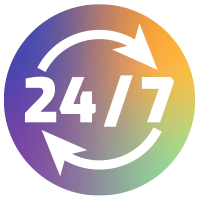 Icono con degradado de color 24/7