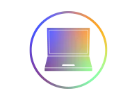 Abstraktes Icon mit Farbverlauf: Kreis umschlie&szlig;t eine stilisierte, wellenf&ouml;rmige Fl&auml;che als Symbol f&uuml;r Design oder Interface.