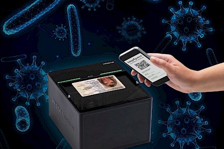 DESKO Health Certificate Check vérifie le statut vaccinal ou de test de l'UE et le document d'identité