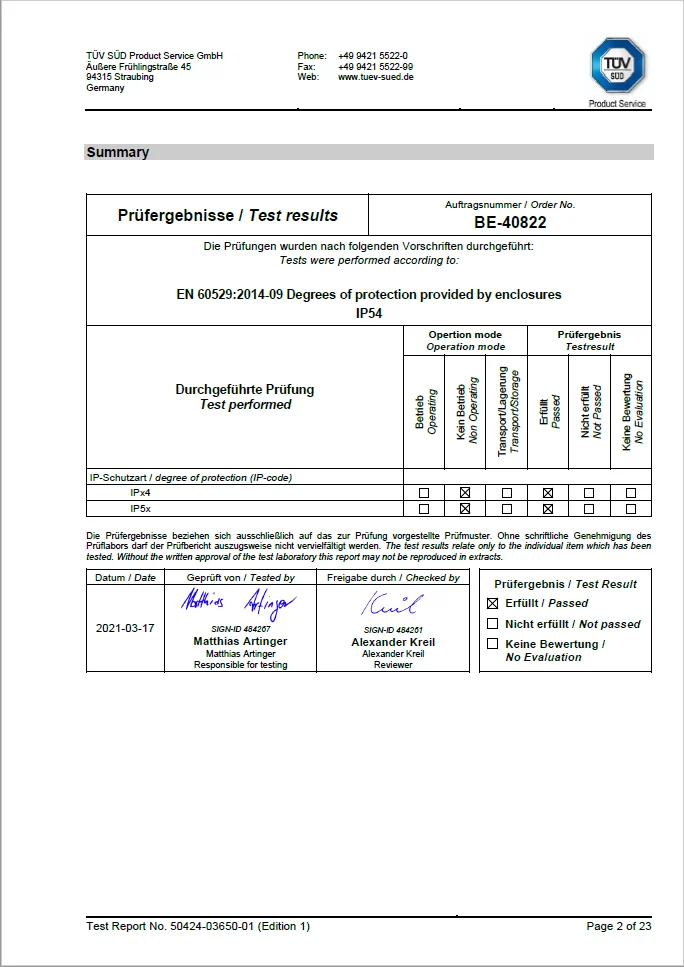 Best&auml;tigt nach EN 60529: Der DESKO Ident chrom Reader erf&uuml;llt die IP54-Anforderungen im erfolgreichen T&Uuml;V-Test.