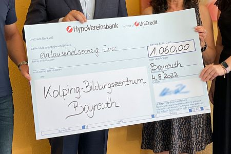 Plus de 1000 euros pour le centre de formation Kolping à Bayreuth