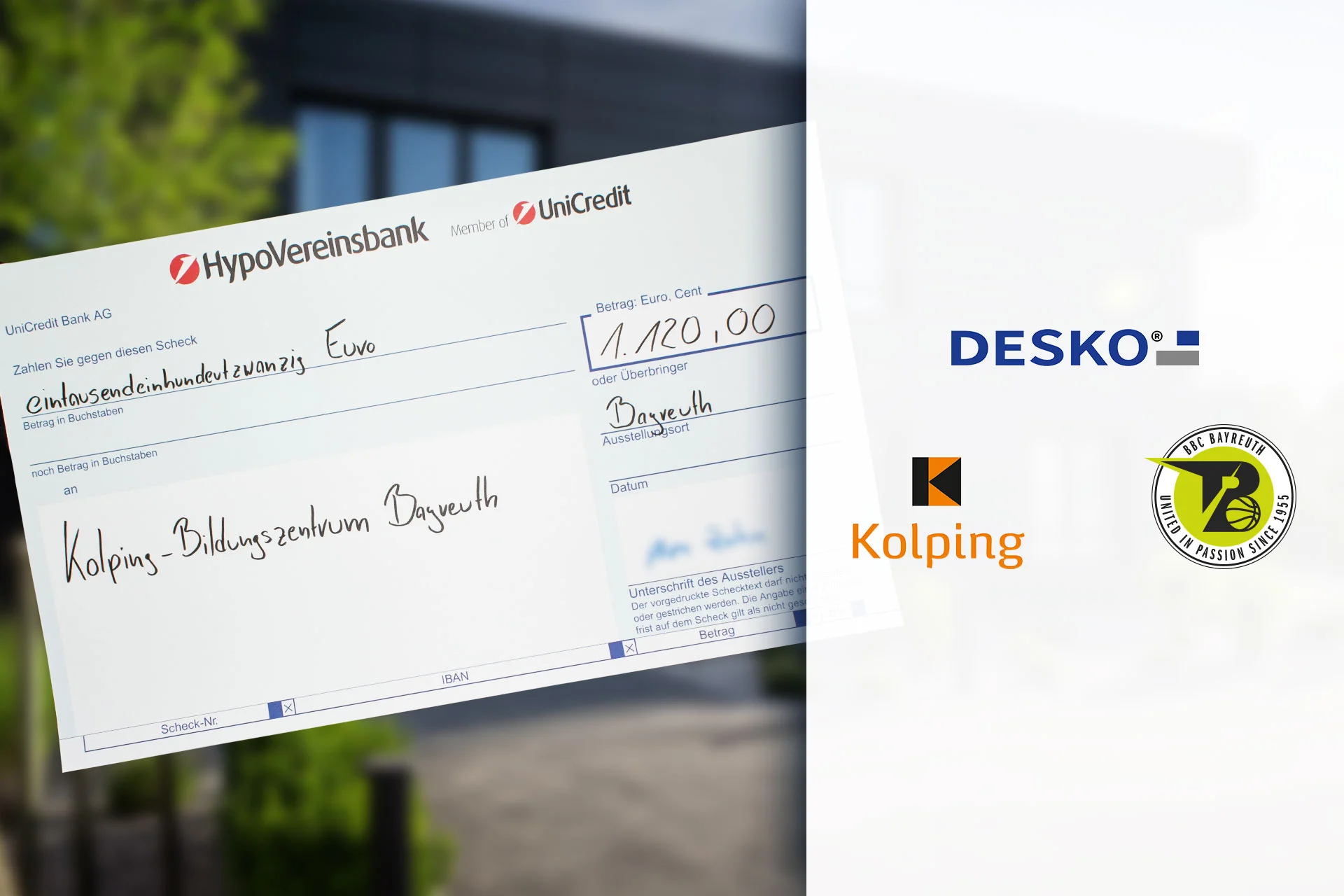 Plus de 1000 euros pour le centre de formation Kolping &agrave; Bayreuth